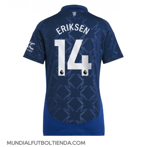 Camiseta Manchester United Christian Eriksen #14 Segunda Equipación Replica 2024-25 para mujer mangas cortas